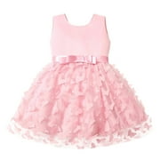 Toddler Girls Sleeveless Butterfly Girls Two Piece Dress Embroidery Tulle Bowknot Pageant Girl Dresses Gown Party Evening Dress Wedding Dress for Children Clothes 3M